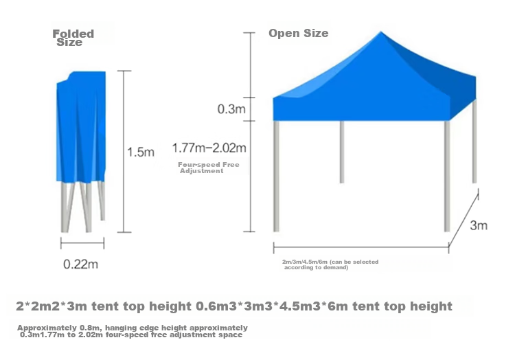 Jingantong Rain Shelter Sunshade, Outdoor Thickened Foldable Four-Legged Sun Umbrella Parking Canopy, 3*6m Red 4