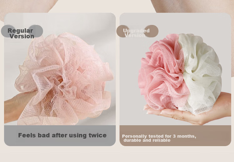 Creative Art Shower Puff Extra Large [Set of 3] Bath Scrubber for Men And Women, Bathing Essential, Shower Loofah 5