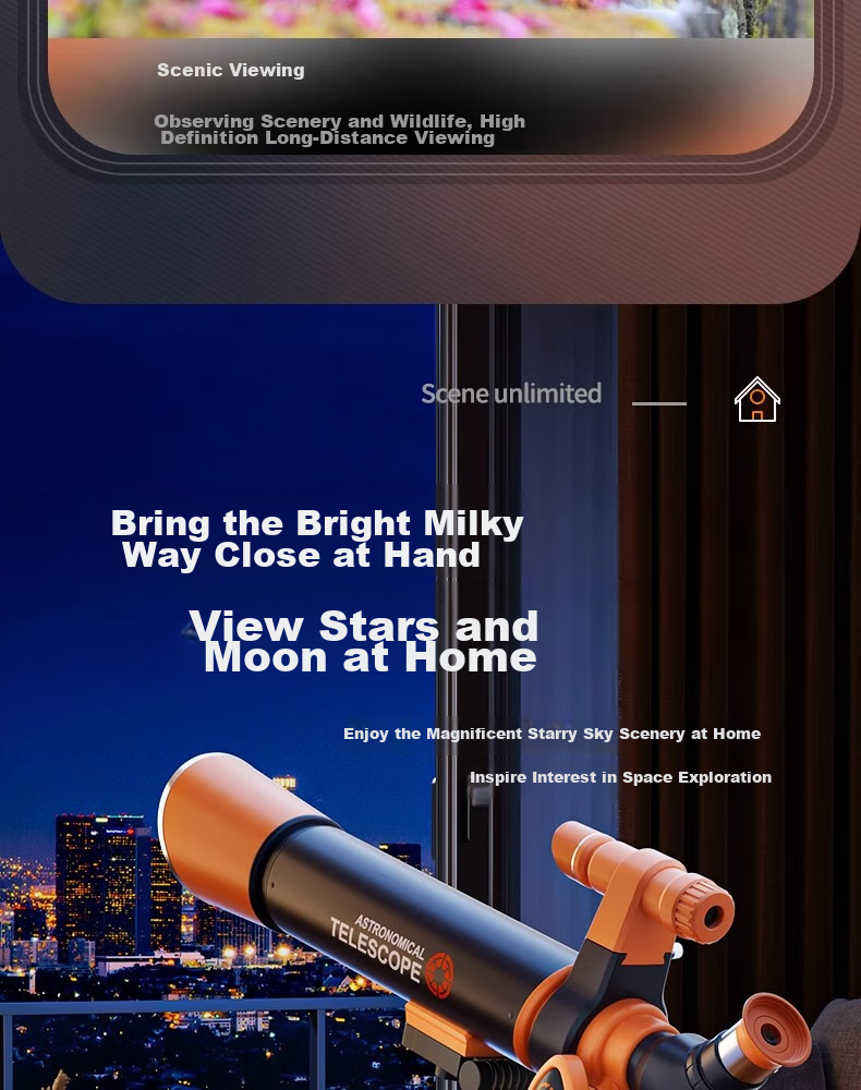 Astronomical Telescope Children's Toy, Birthday Gift for Boys And Girls Aged 7-14, High-Definition Large-Aperture Professional Telescope for 9-12 Year Olds, 13 Elementary School Students, Gift Box Included 19
