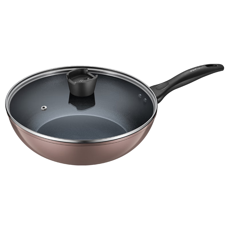 SUPOR Non-Stick Wok, Flat-Bottom Frying Pan for Stir-Frying And Steak Cooking, Low Smoke, 28cm, Gas Stove Specific, EC28JYJ02-N