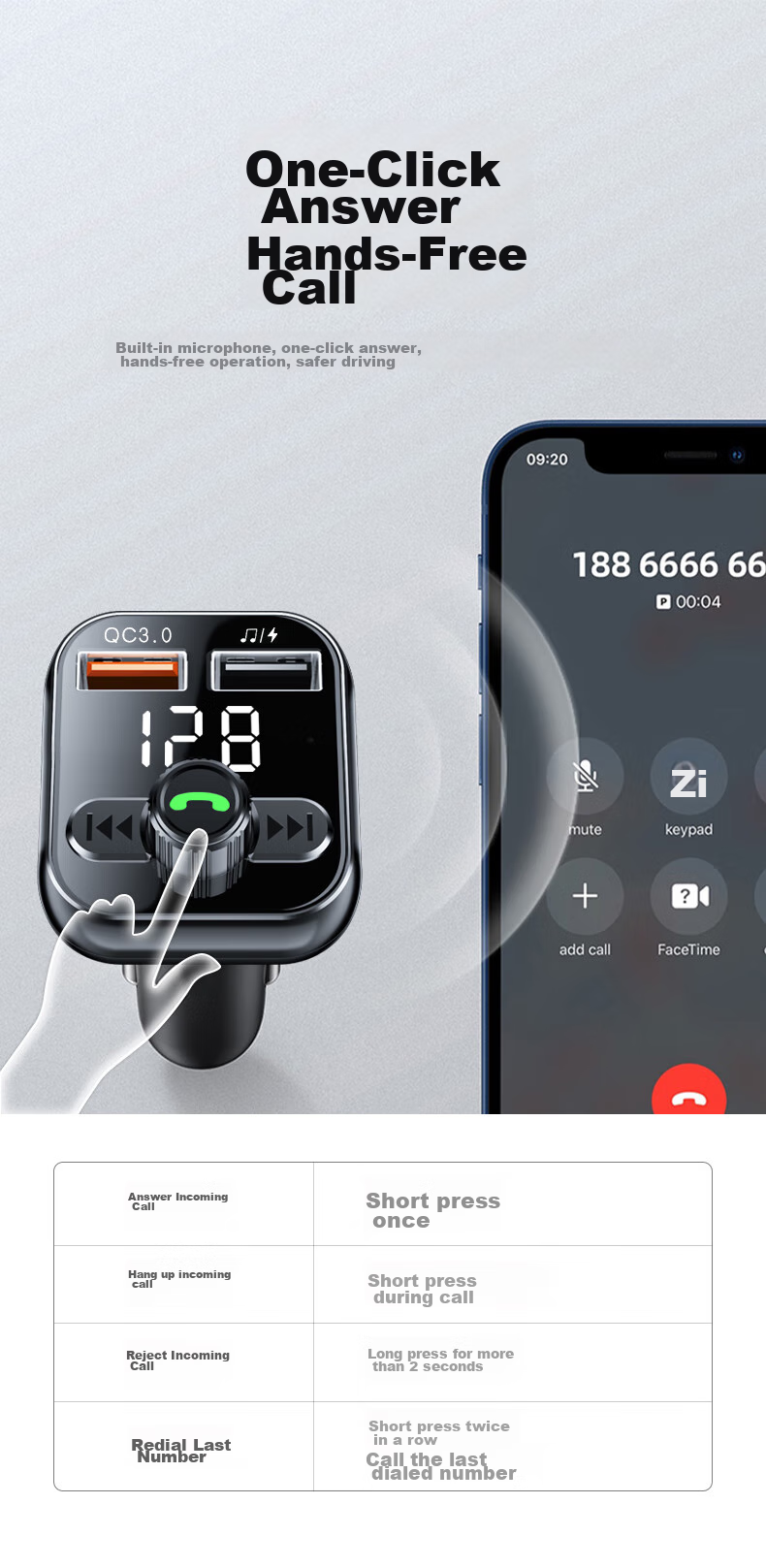 Newmine Car Bluetooth Receiver USB Flash Drive Music Player Car MP3 Player Car Charger Cigarette Lighter One-To S11 7
