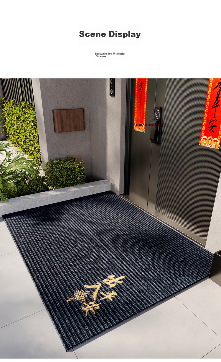 Qiqijia Entrance Door Mat, Non-Slip Doormat at Entryway, PVC Foot Mat, Dirt-Resistant Carpet Doormat, Cuttable Pad 17