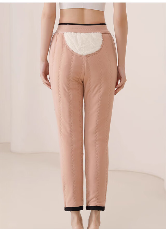 LangSha Wool Thermal Pants for Women, Outdoor Wear, Winter, Extra Thick, Cold-Resistant, Knee Protection for Northeast China, Thick High-Waist Large Size Cotton Pants, Base Layer Pants 25