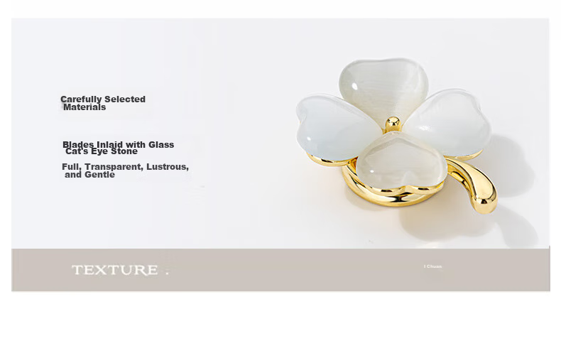 Qlady Cat Eye Four-Leaf Clover Brooch, High-End Women's Magnetic Clasp Corsage, Scarf Pin, Anti-Exposure Accessory, Mid-Autumn Festival And Birthday Gift 8