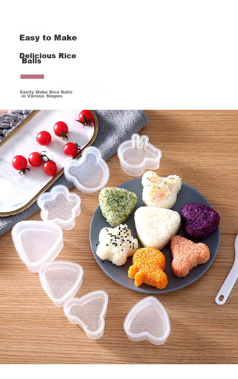 COOKSS Rice Ball Mold, Sushi Tool Set, Children's Supplementary Food Mold, Triangular Baby Food Rice Ball Maker 9