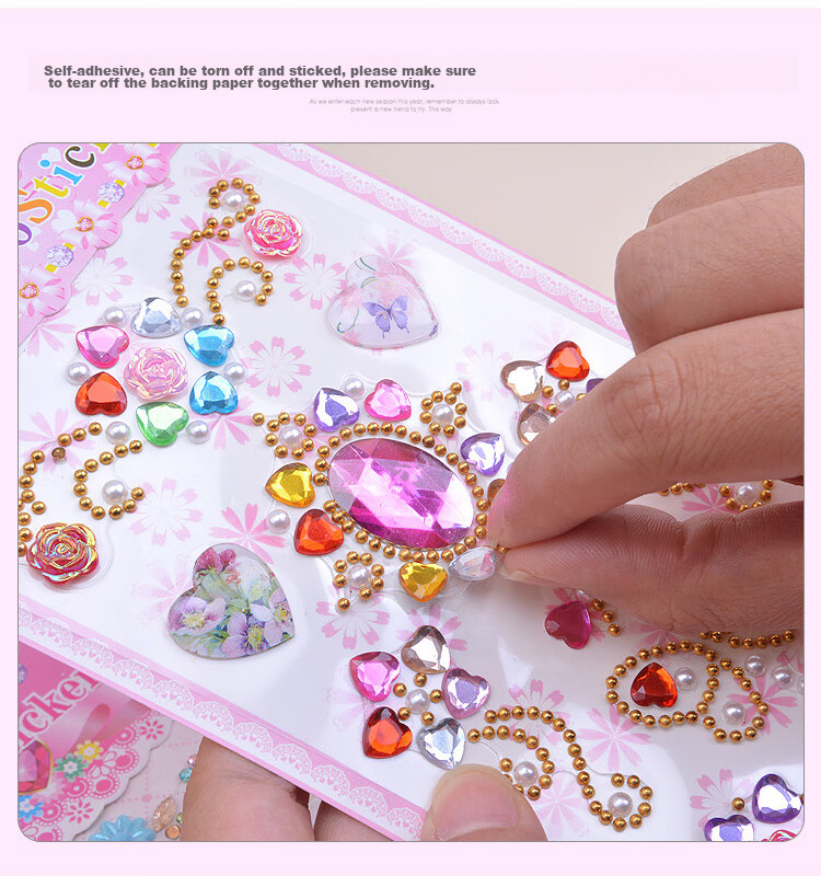 Danmiqi Children's Sticker Toys, Girls' Ddiy Diamond Large Gemstone Stickers, Crystal Sticker Toys, 20 Pieces 2