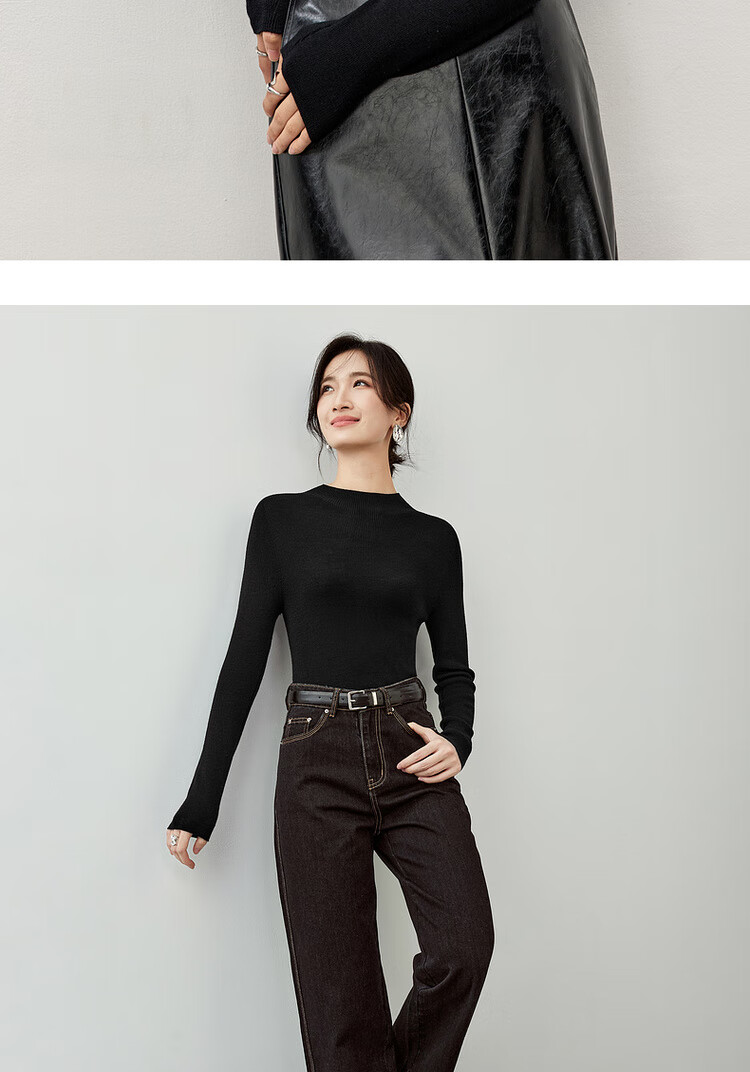 Sentubila Autumn Base Layer Simple Elegant Knit Sweater for Women, Stylish And Youthful Top 13