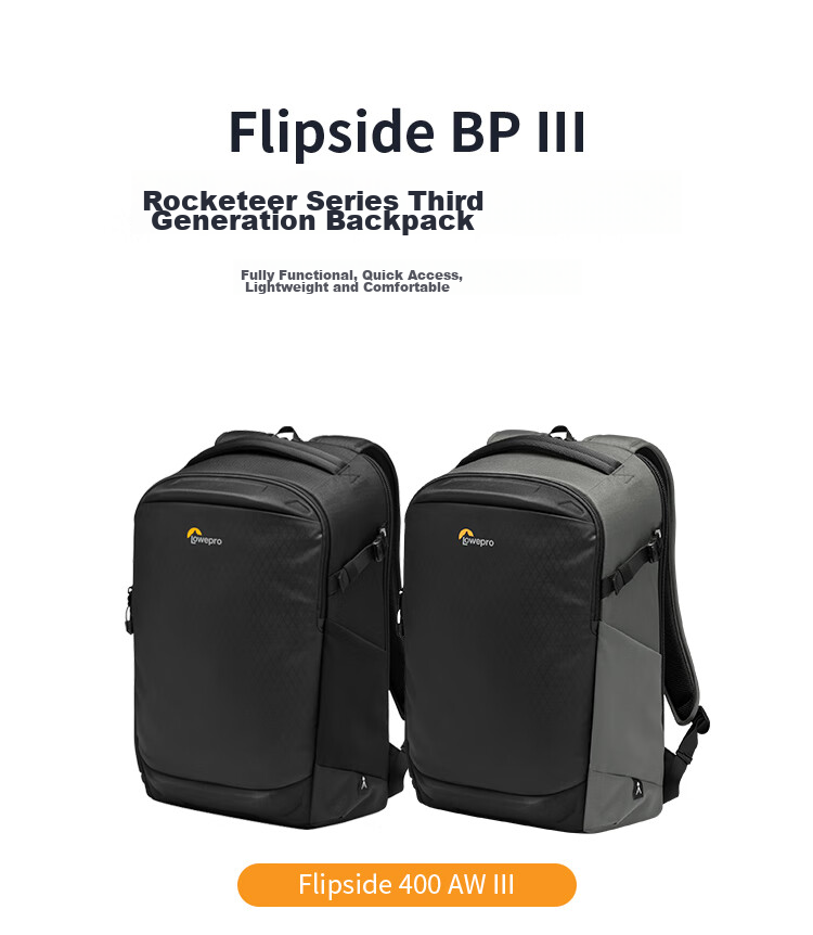 LOWEPRO Flipside 400AW III Camera Bag, Large Capacity Outdoor Professional Protection Backpack for DSLR And Mirrorless Cameras, Photography Bag, Drone Backpack LP37353-PWW 2