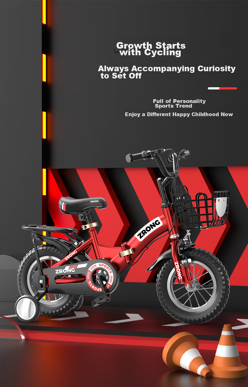 AO SHI LONG Children's Bicycle, Suitable for Boys And Girls Aged 5-6 Foldable Kids' Bike, 16-Inch Baby Bicycle 3