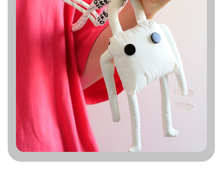 ESCASE Phone Lanyard Strap, Neck Strap, Crossbody Bag, Outdoor Detachable Shoulder Strap, Hiking, Fluffy Cartoon Style Pendant, Anti-Loss, Cute Robot Design, Exquisite White MPS-P15Pro 7