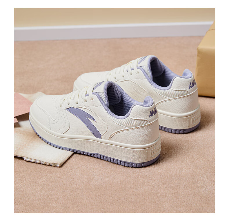 Anta Origin Year 2.0 Women's Thick-Soled Skate Shoes Casual White Sneakers Retro Trendy Height-Increasing Sports Shoes for Students Couples 24