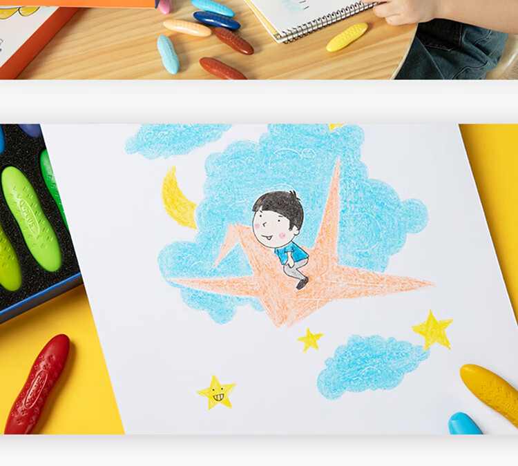 科威顿 儿童花生蜡笔安全画笔绘画幼儿园油画棒腊笔不脏手可水洗儿童