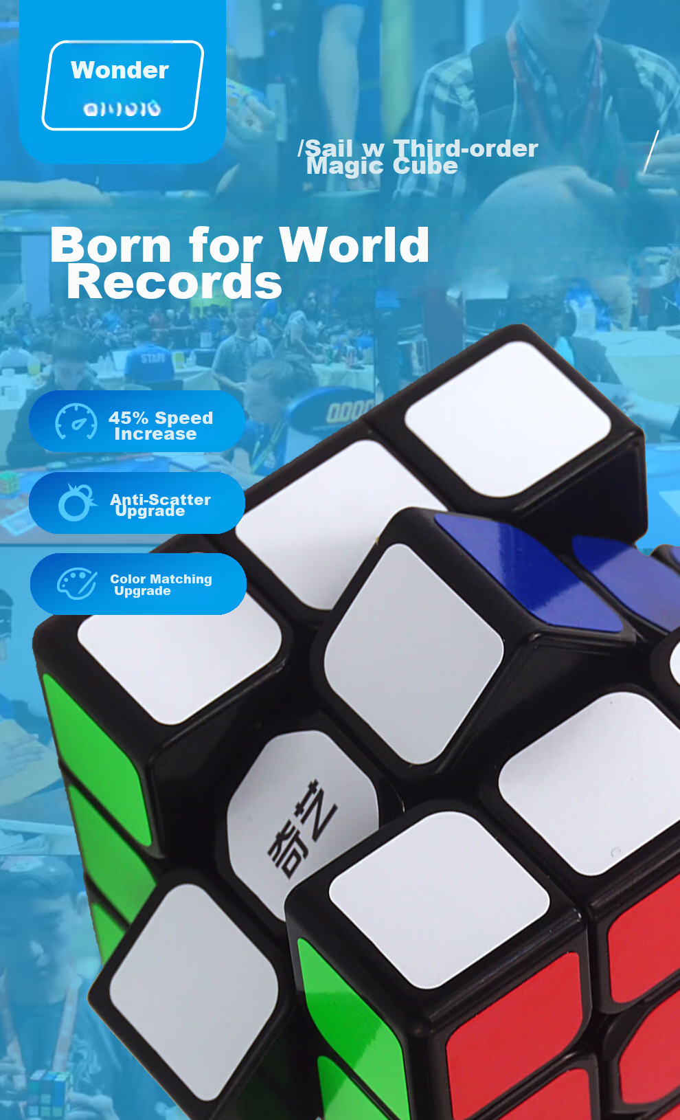 Qiyi 9-Piece Rubik's Cube Gift Set, 2x2 3x3 23x23 Mirror Pyramid, Children's Day Gift Toy 4