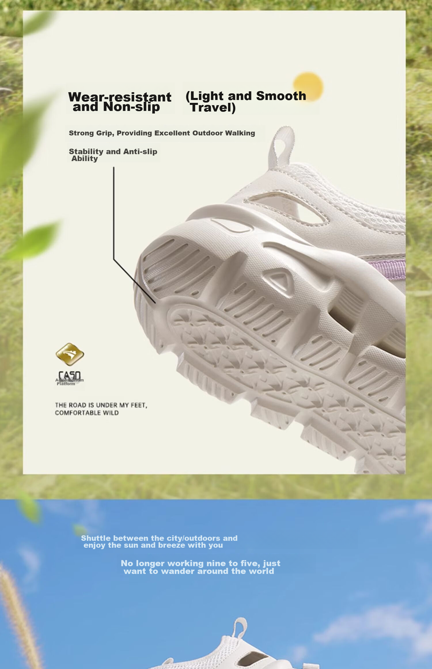CAMEL Summer Outdoor Casual Sports Women's Shoes, Non-Slip Breathable River Tracing Water Shoes, Beach Sandals F24B303065 10
