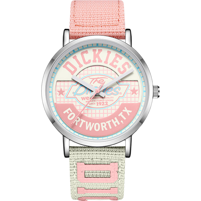 Dickies Watch for Female Students, Vintage Nylon Quartz Watch for Middle And High School Girls, Gift CL-541 Pink