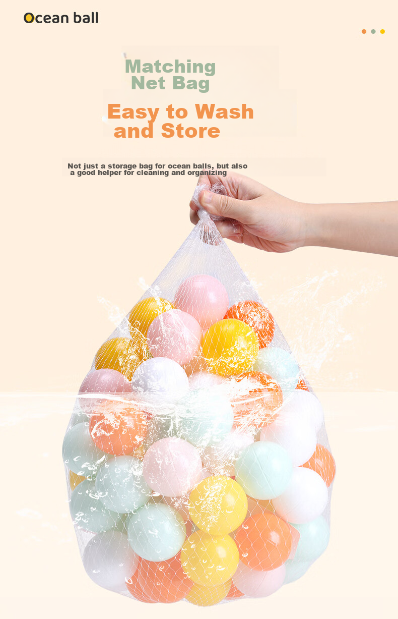DEERC Colorful Ball Pool, Indoor Macaron-Colored Ocean Balls, Small Colorful Balls, Children's Toy Balls, Birthday Gift 15