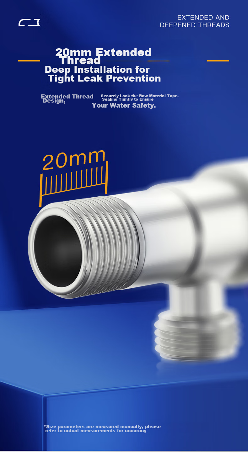 KEGOO Angle Valve, 304 Stainless Steel Water Stop Valve, Cold And Hot Water Compatible, 1/2 Inch Angle Valve, Thickened Triangular Valve with Red Label K06641H 8
