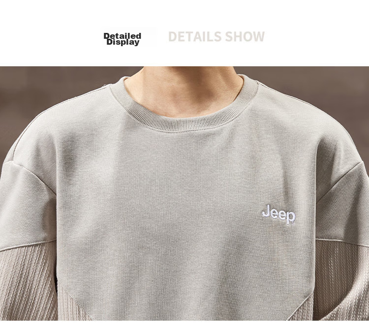 JEEP Heavyweight High-End Sweatshirt for Men, Spring And Autumn 2026, Loose-Fitting Trendy Sweatshirt, Casual Men's Sportswear, Long-Sleeve Top 21