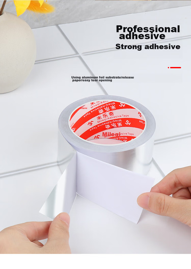 Mileqi Aluminum Foil Tape, Heat-Resistant, Thickened Tin Foil Paper, Kitchen Waterproof And Oil-Proof Self-Adhesive Tape, for Range Hood Exhaust Pipe And Air Conditioning Duct Wrapping, Sealing And Insulation, 10 Cm Wide 6