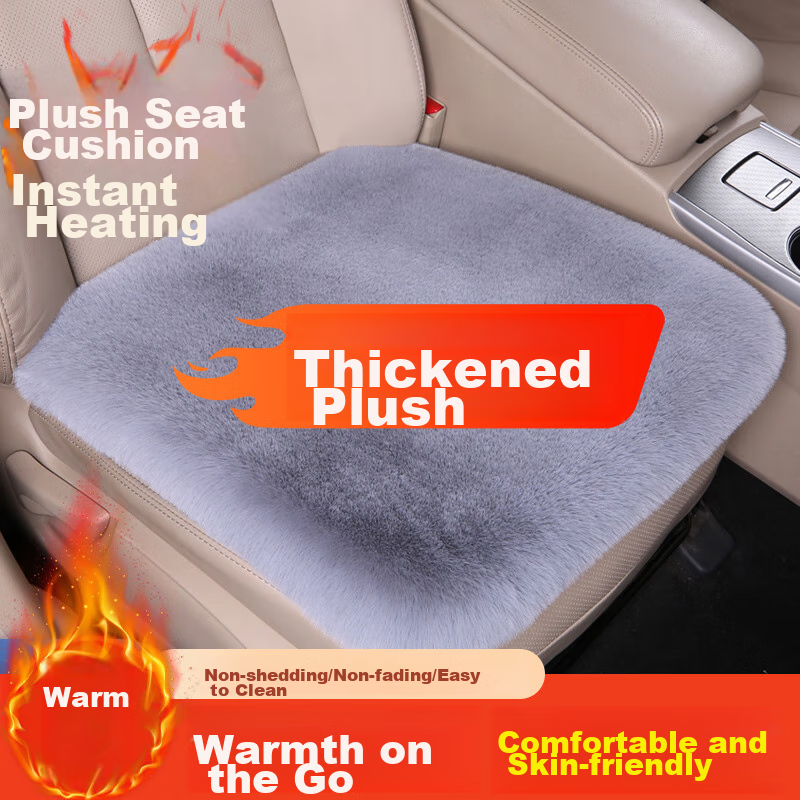 Zhunhang Car Seat Cushion, Chair Pad, Butt Cushion, Faux Rabbit Wool Plush Seat Cover for Long Sitting