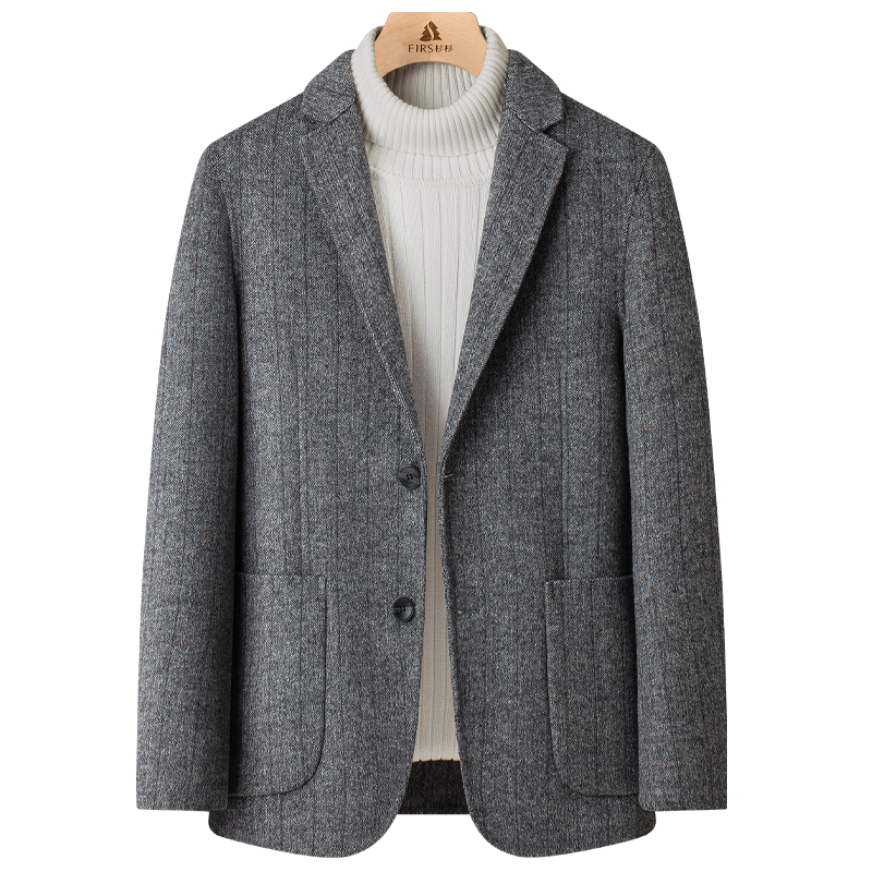 Shanshan Wool Double-Sided Woolen Blazer Men's Autumn Winter Business Casual Workwear Short Suit Jacket