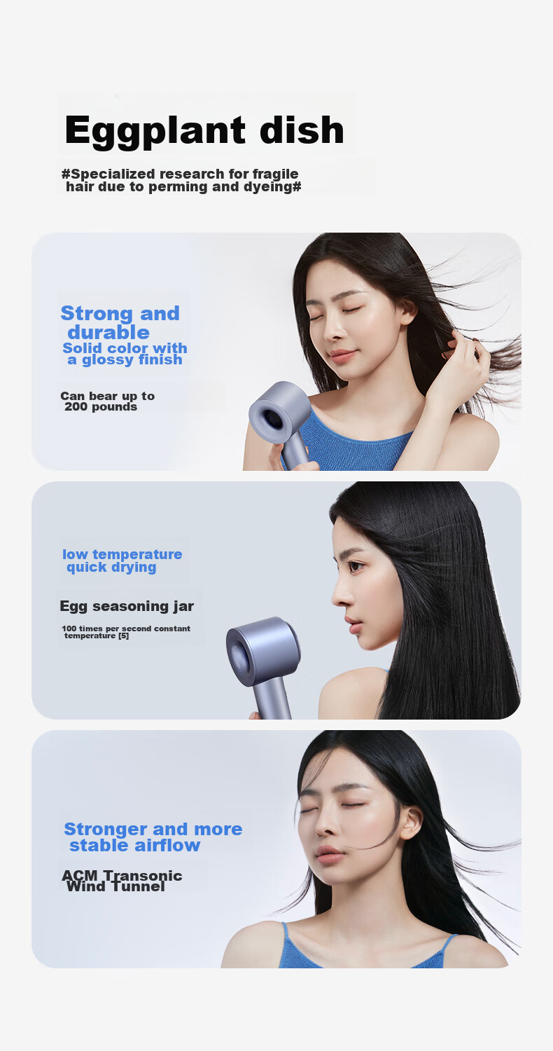 KEHEAL High-Speed Hair Dryer with 360 Billion Plasma Hair Protection, Home Use Negative Ion Hair Care Quick-Drying, Holiday 520 Gift, HC5P Flowing Silver 4