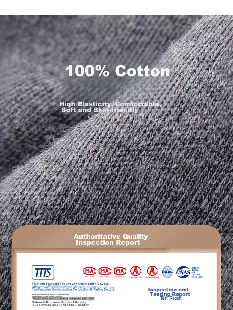 Hengyuanxiang [Plus Size Autumn Underwear] Men's 100% Pure Cotton Thin Antibacterial Plus-Size Thermal Underwear Set for Spring And Fall Seasons 12