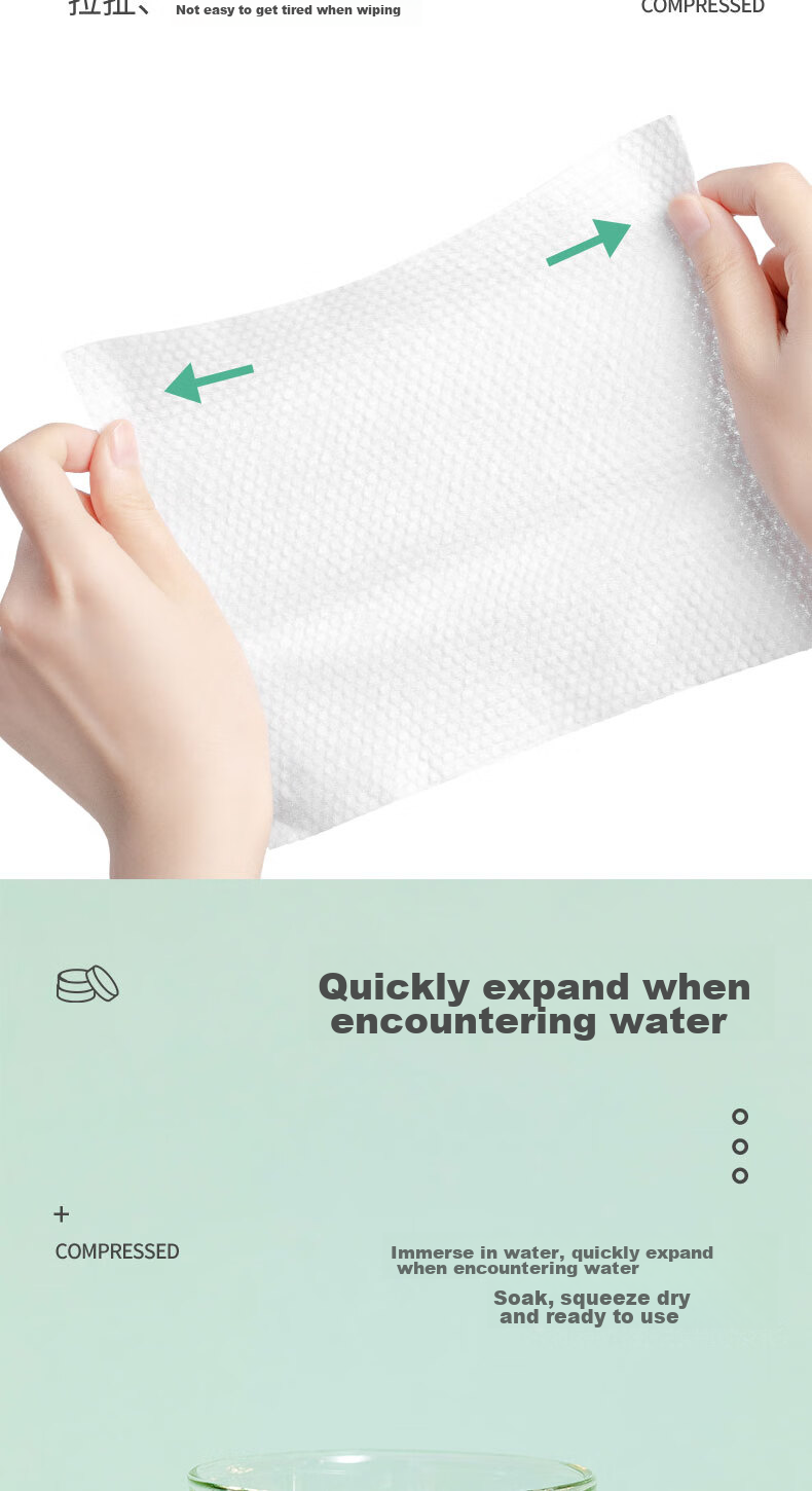 MINISO Disposable Compressed Towels, Individually Wrapped for Travel, Business Trips, Hotels, Travel Pack (20 Pieces X 3 Packs) 5