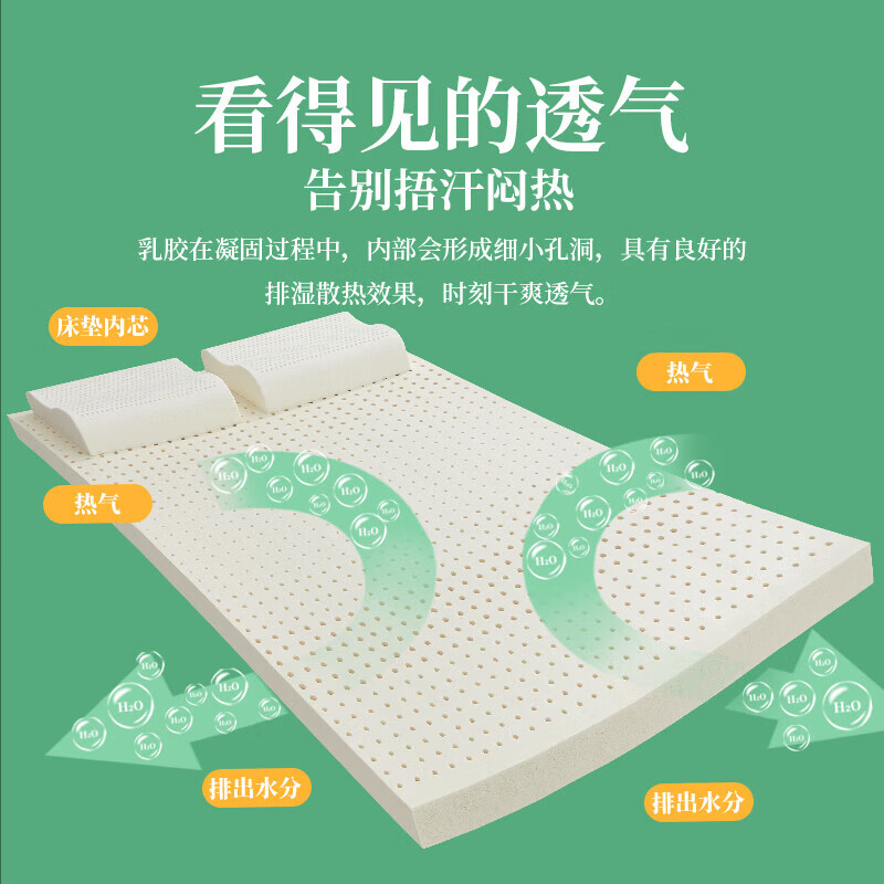 Mengyishu Natural Latex Mattress, 0.8m X 2.0m, Imported from Thailand, Rubber, Student Dormitory Single Tatami Soft Pad