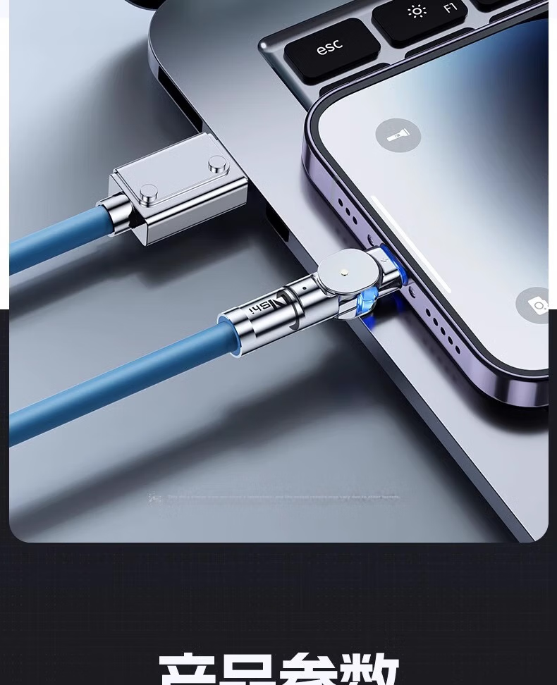 Nengshi Apple Data Cable, IPhone 14 Charging Cord, USB Fast Charging, Compatible with 13 Pro/12/X/Smartphones, IPad Air 2/Mini, Suitable for 180-Degree Rotating Interface, 1 Meter Black 20