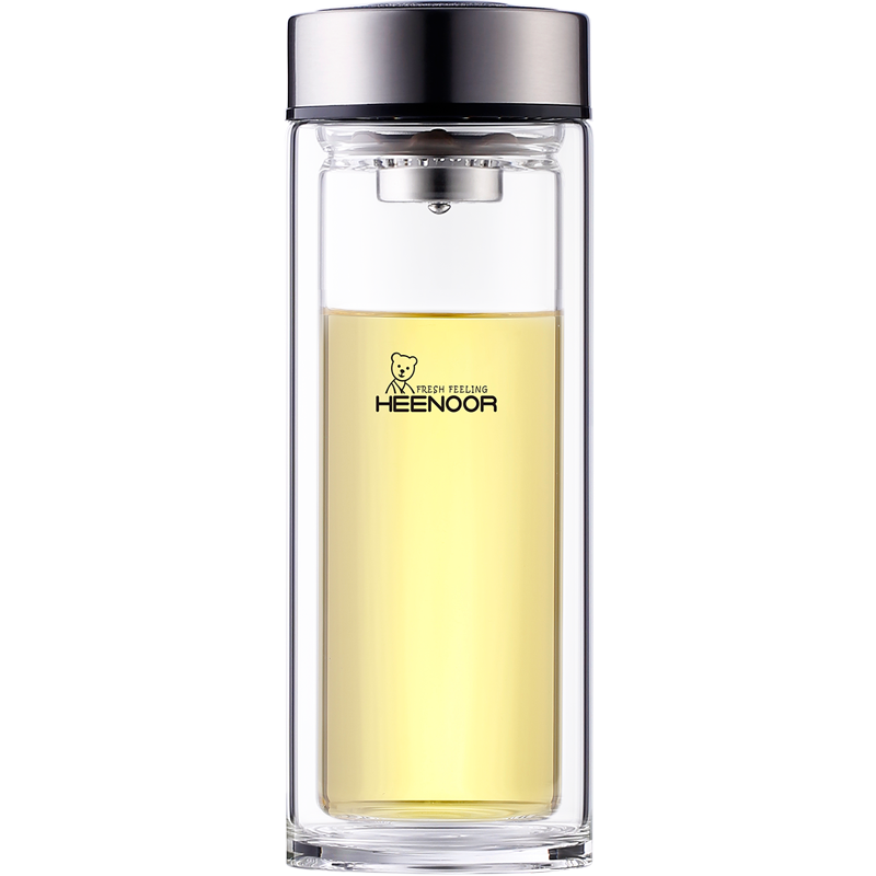 Heenoor Double-Layer Glass Cup for Men, Home And Office Use, Tea Infuser Mug, Car Water Filter Cup, Mid-Autumn Festival Gift XN-9301