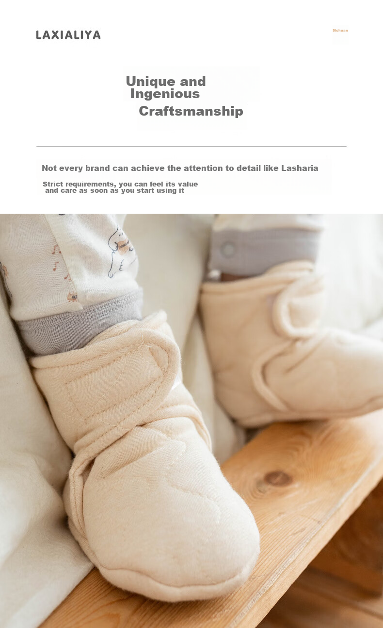 LAXIALIYA Baby Shoes Autumn Winter Infant Shoes Winter Fleece-Lined Shoes Socks Pre-Walking Shoes Newborn 0-6 Months Soft-Soled Cotton Shoes for Going Out 6