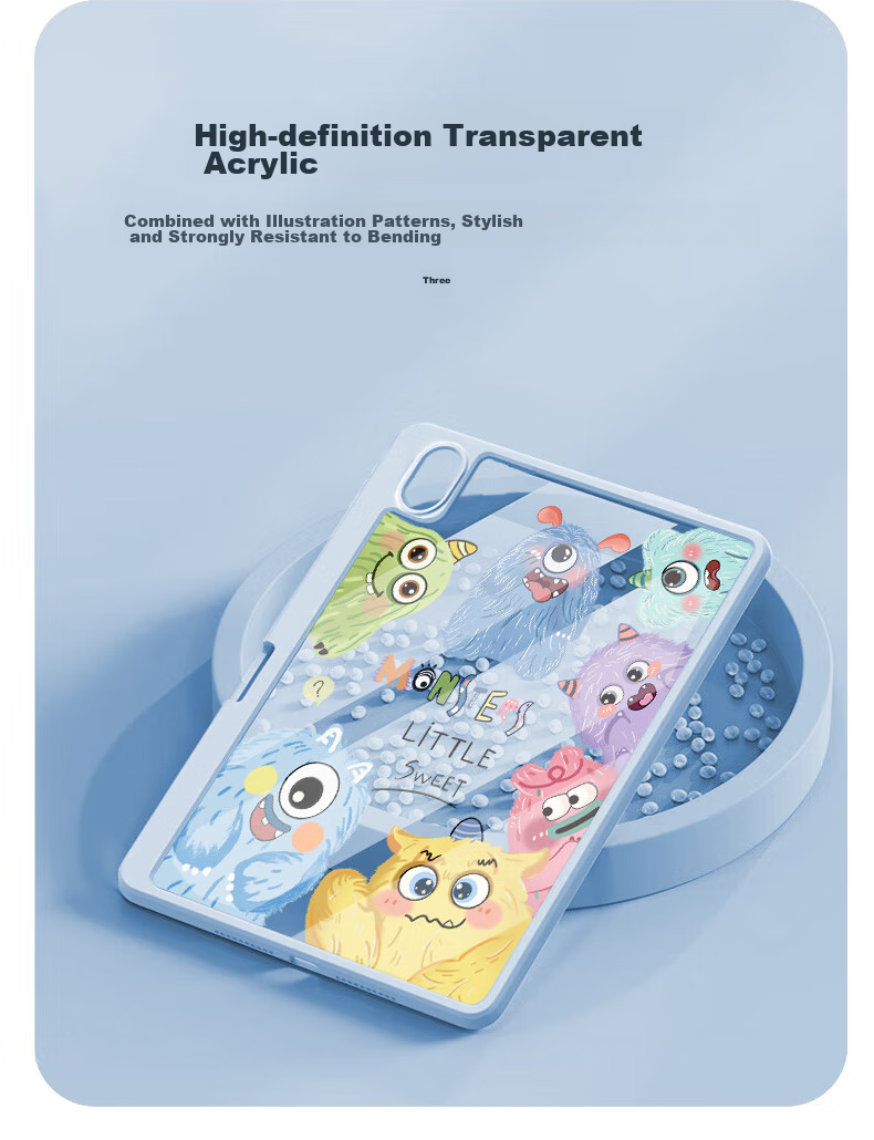 Asiwa Protective Case for Huawei MatePad Pro 12.2, Compatible with 2025/2024 Models, 12.2-Inch Tablet with Pencil Holder, 360-Degree Rotating, Horizontal And Vertical Support, Cartoon Anti-Drop And Anti-Bend Design, Tri-Fold Style 9