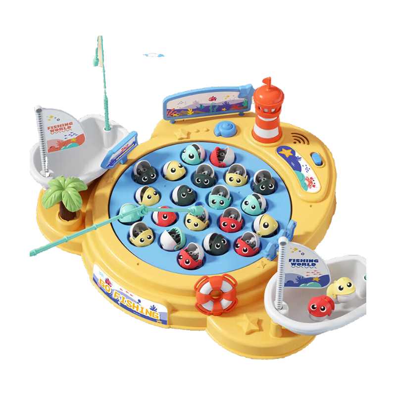 Babamama Children's Toy Fishing Game for Boys And Girls Aged 1-2 Automatic Fishing Pool with Electric Motor And Automatic Fishing Platform