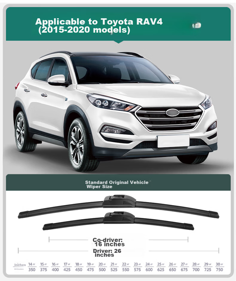 Xufengcheshi Modern Tucson Windshield Wipers, for 2015-2020 Models, Boneless Wiper Blades, Car Accessories, Original Factory Equipment, One Pair 3