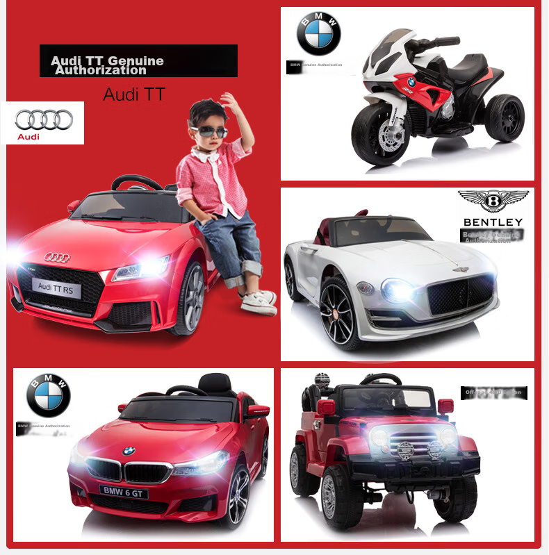 BeRica Children's Electric Car, Four-Wheel Vehicle, Authorized by Bentley, Remote Control Toy Car for Boys And Girls, Rideable, Baby Gift 1