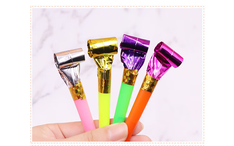 COODORA Blow-Up Toy Set of 40: Dragon Whistle, Trumpet, Air Blower, Retractable Paper Roll Whistle, New Year Gift 6