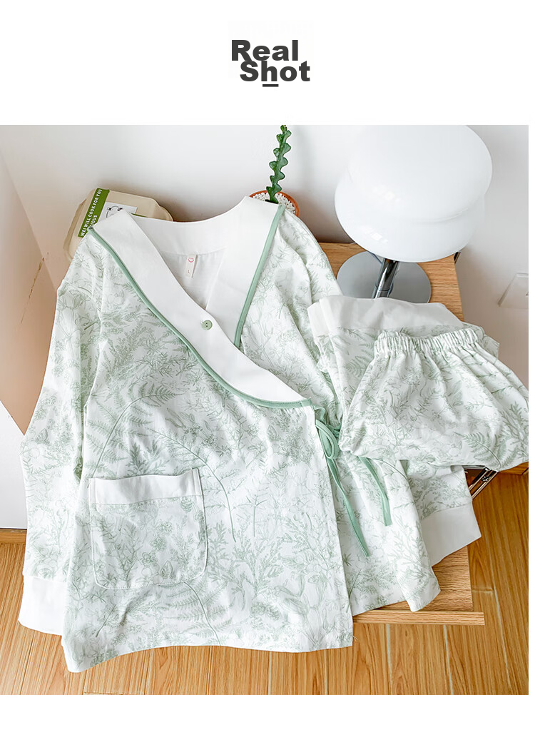 JOYNCLEON Maternity Summer Pajamas, Pure Cotton, Postpartum Nursing Wear, Breathable, Suitable for Outdoor And Home Use, Size L, Jyz154236 10