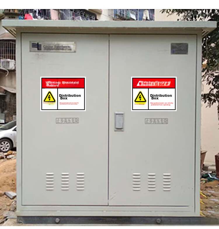 Aimohui Distribution Box Warning Stickers with Electrical Hazard Signs, Caution: Live Wire Warning, Self-Adhesive, 20*15cm, Pack of 5 6