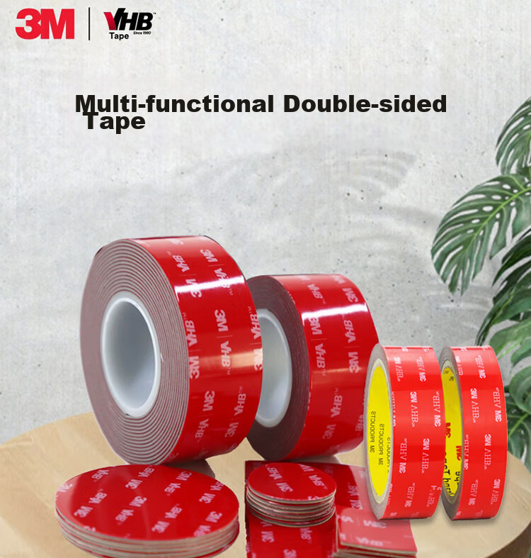 3M Double-Sided Tape, Strong ETC Double-Sided Adhesive for Car And Home Use, Heat Resistant, 10MM Wide, 3M Long 0.8MM Thick, 5608 Single Roll 2