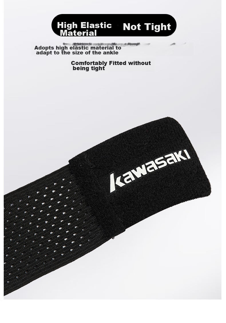 KAWASAKI Sports Ankle Brace, Sprain Protection, Running Fitness, Lightweight, Compression, Quick-Drying Foot Wrap, Ankle Support, A3610, Black, Size M 5