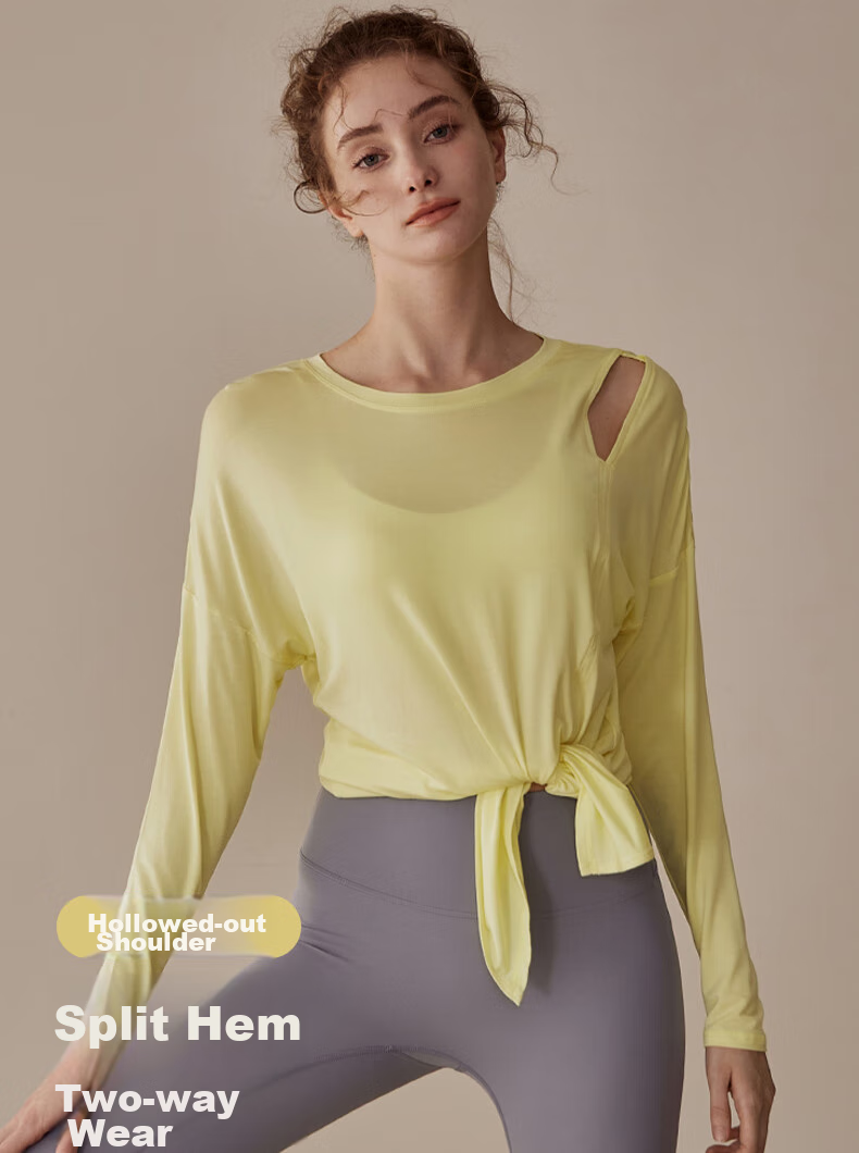 XUEXIMAN Yoga Long-Sleeve Top for Women, Elegant And Slimming Athletic Wear for Running, Fitness, Summer Pilates 1