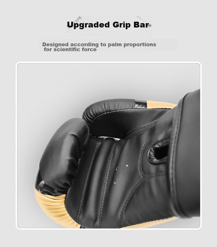INVUI Boxing Gloves for Adults And Children, Free Fighting Training Gloves for Men And Women, Combat Competition Boxing Gloves, Black Gold 10oz 6