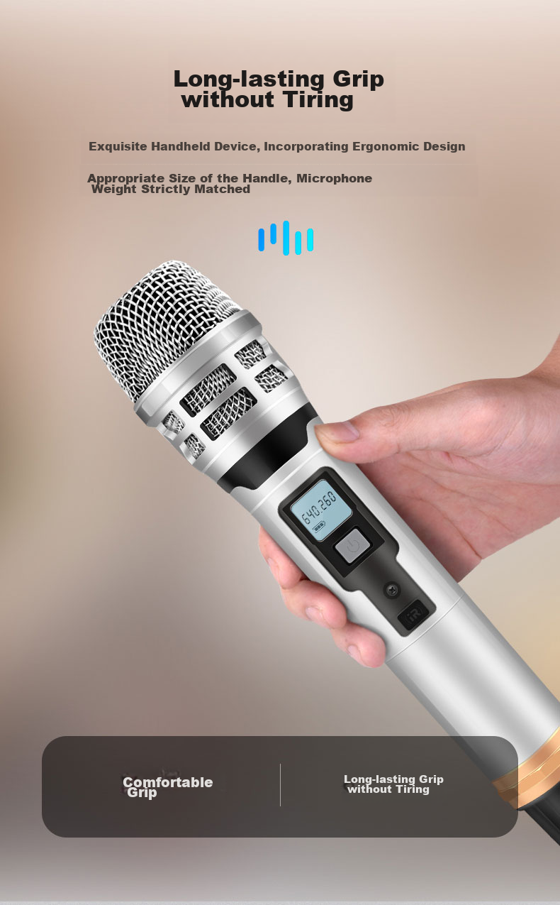 SAST OK-106 Wireless Microphone System, Dual-Channel UHF Wireless Microphones, Professional Karaoke Microphones for Home KTV, Stage Singing, Meetings, And Hosting 10