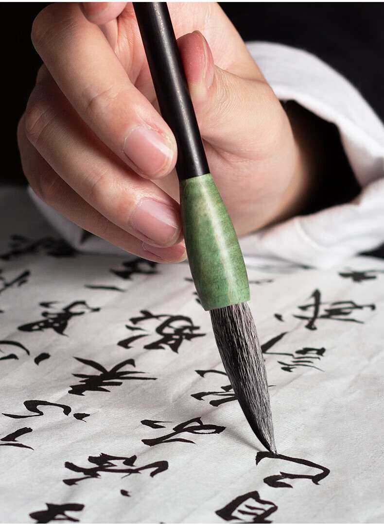 Huying Calligraphy Brush with Mixed Hair, Professional-Grade Chinese Calligraphy Brush, Four Treasures of The Study, Shanzhanhu Brush, Soft Brush for Calligraphy, Specialized Brush for Regular Script, Jade Dew 3