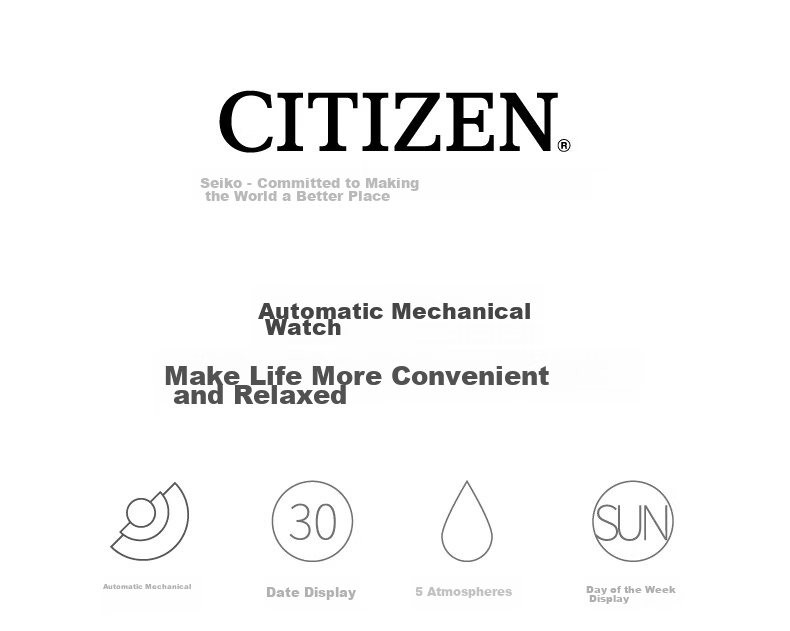 CITIZEN Watch for Men, Japanese And Korean Style, Automatic Mechanical Movement, Date Display, Steel Strap, Business Style, Gift for Boyfriend, NH8350-59E 1