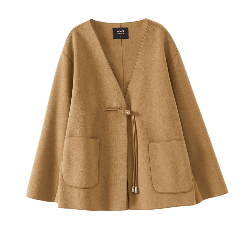 Dme [Moyu Yunjian] Winter New Chinese Style Toggle Button Lanyard Relaxed A-Line Versatile Women's Coat