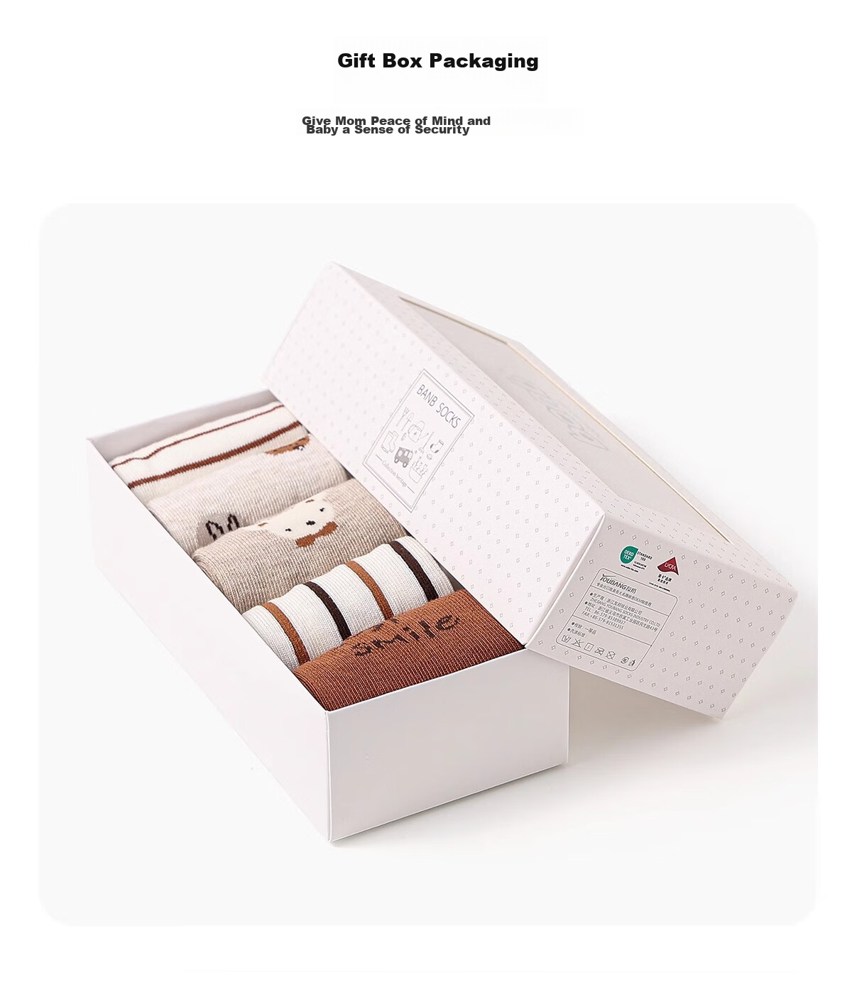 Banbi Children's Socks, Autumn And Winter Girls' Student Big Kids Spring And Autumn Seamless Mid-Calf Cotton Socks BB2455, Size 20-22 21