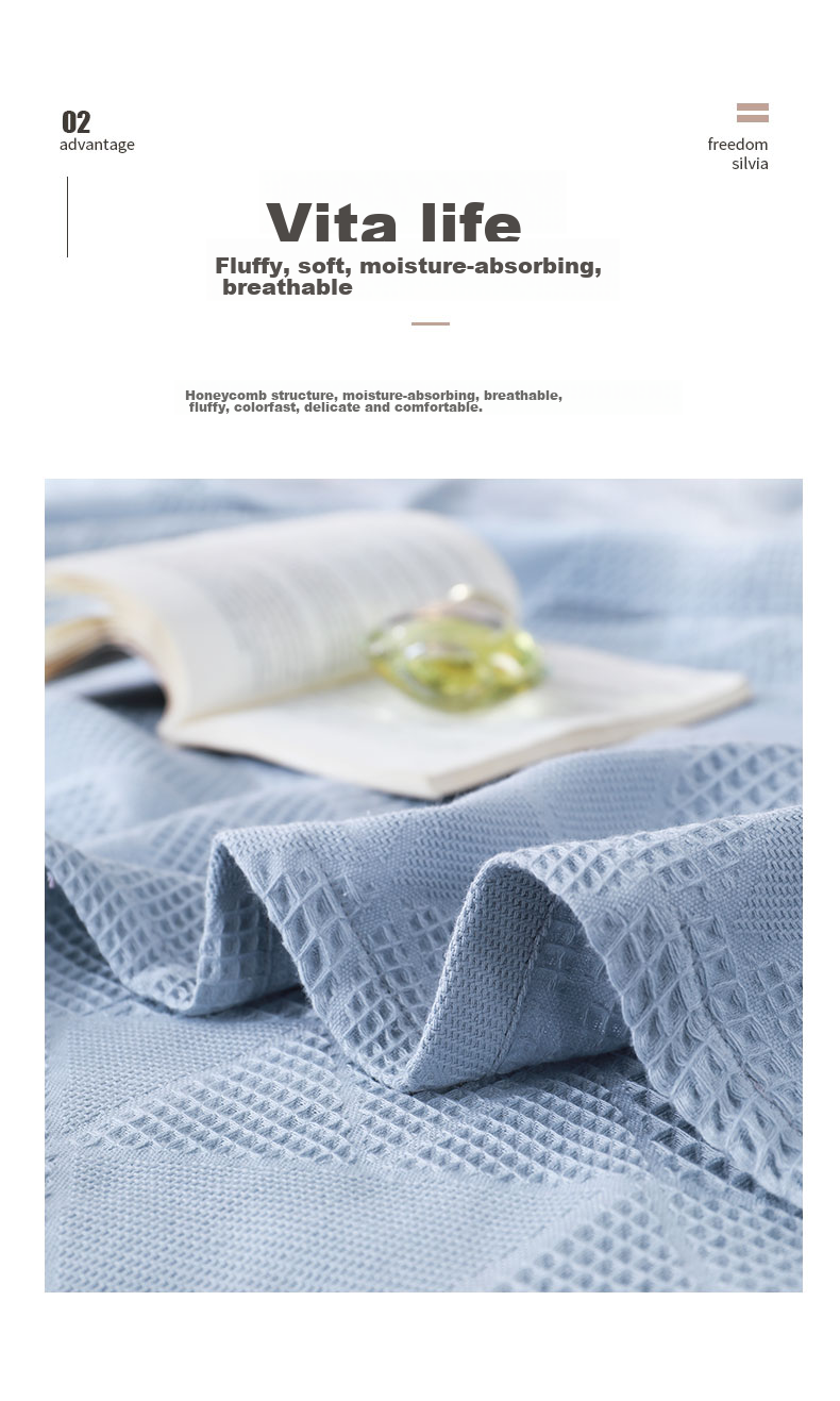 Grace Pure Cotton Antibacterial Towel Blanket, Summer Nap Quilt, Plain Jacquard Summer Cool Quilt, Air Conditioning Blanket, 200*230cm 6