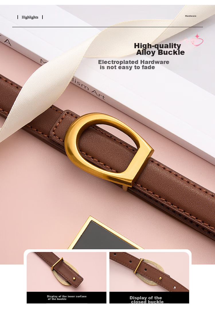 RED DRAGONFLY 2026 New Genuine Leather Belt, Women's Waistband, Fashionable Slim Waist Pants, Birthday Gift for Mom, Comes with Gift Box 2
